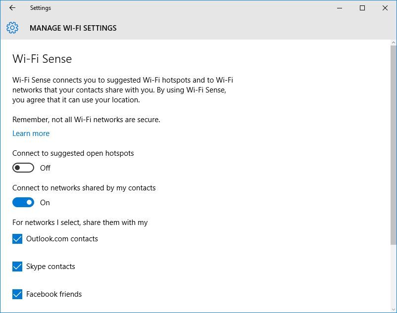 How to disable wifi sense